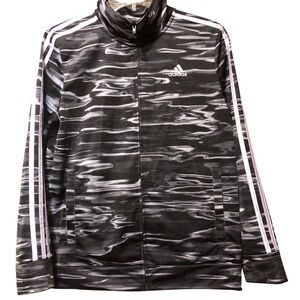 Adidas Boys/Kids Black and Gray Track Jacket